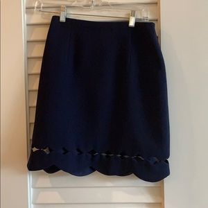 Club Monaco atrina scalloped skirt in navy